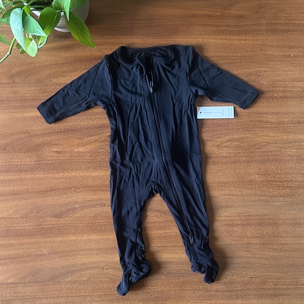 Black Minimalist Modal Kids One Piece Size 3M